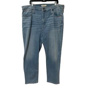 Madewell Womens Classic Straight Leg Jeans Size 35 Blue Medium Wash Stretch‎ NWT